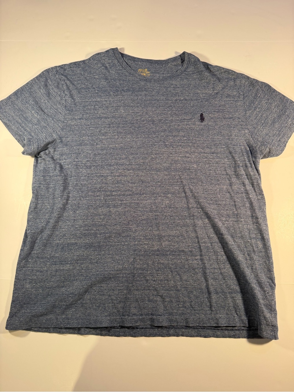 Polo by Ralph Lauren Heathered Blue Crew Tee with Pony Logo